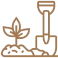 Planting symbol with shovel